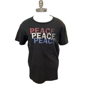 Denim & Supply Ralph Lauren Mens T-Shirt Black PEACE Sz. XL USA